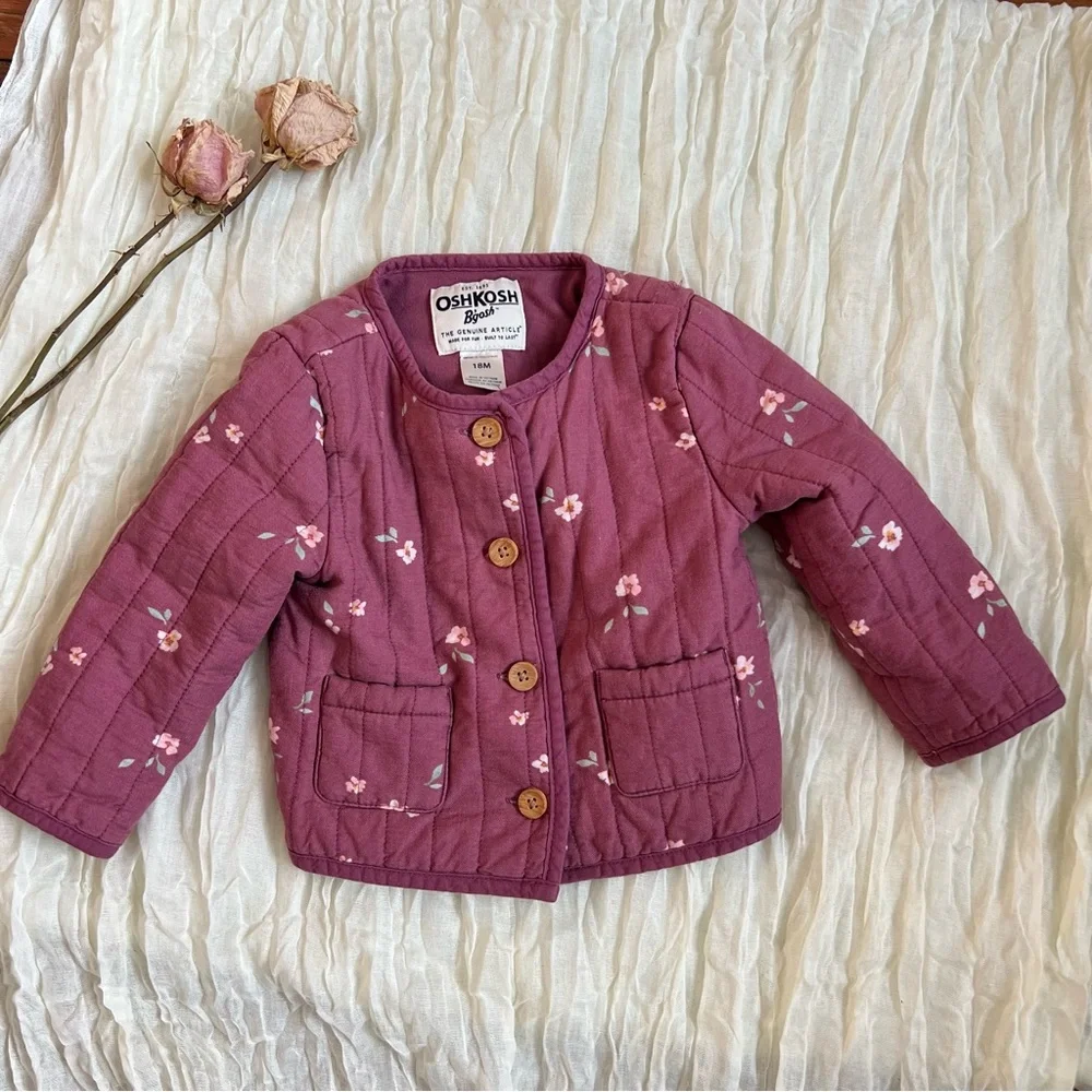 Oshkosh Quilted Floral Jacket 18m - Picture 1 of 5